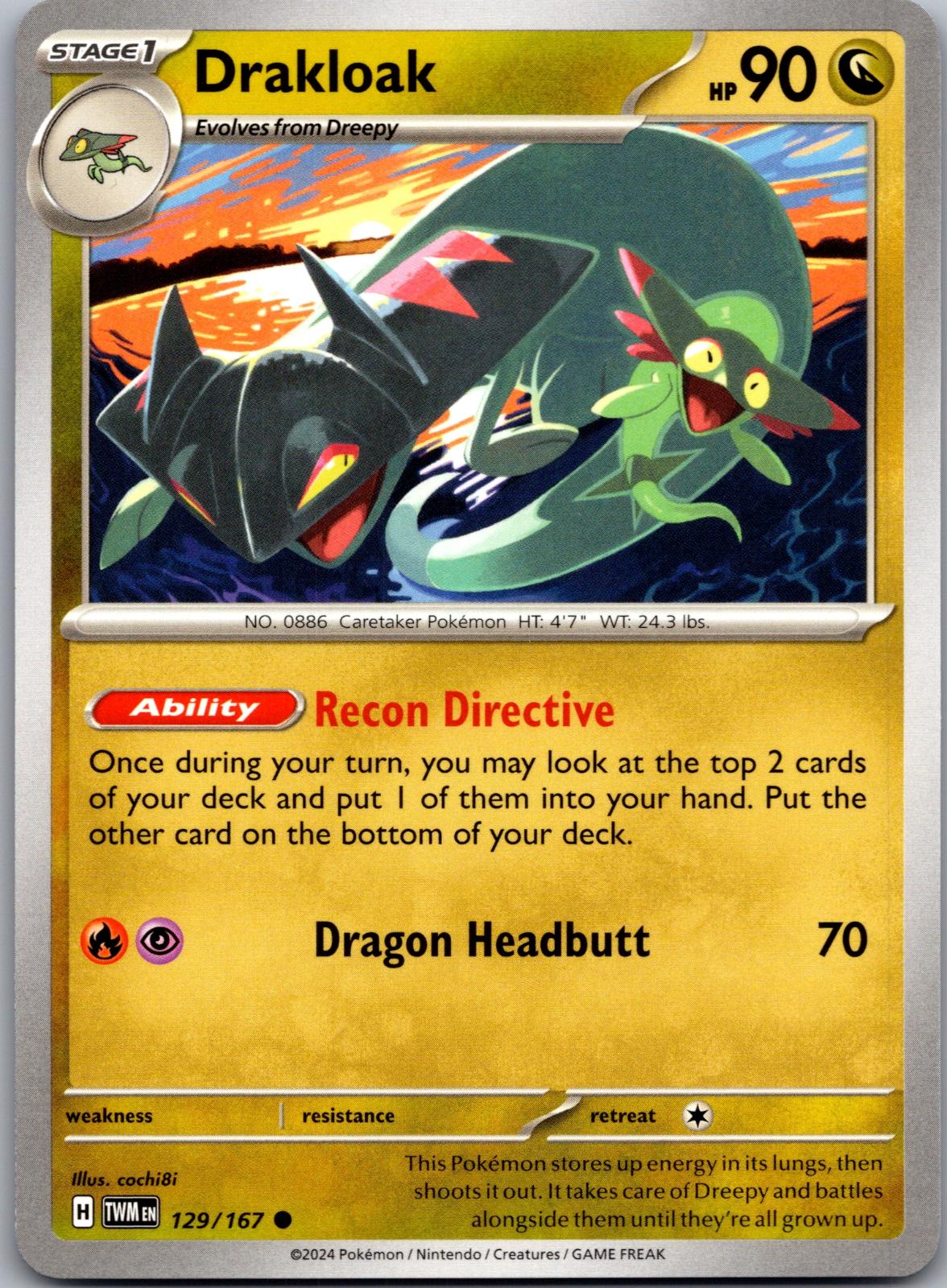 Drakloak - 129/167 - - TWILIGHT MASQUERADE - Pokemon - Common | AA79-38