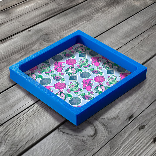 3D Printed Dice Tray - Cute D&D Adventure Party Board Game Tabletop Gaming Gifts Accessories, RPG D&D Dice