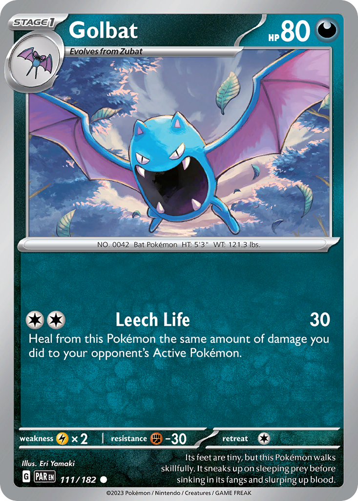 Golbat - 111/182 - Reverse Holo - PARADOX RIFT - Pokemon - Common | AA72-30