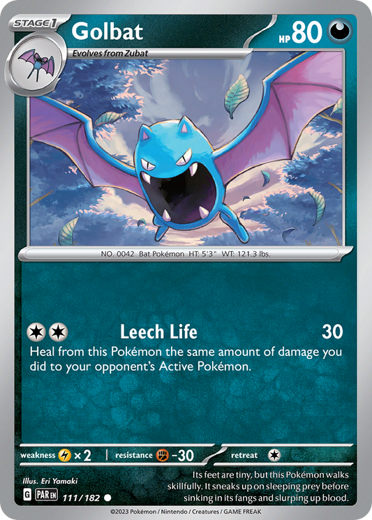 Golbat - 111/182 - Reverse Holo - PARADOX RIFT - Pokemon - Common | AA72-30