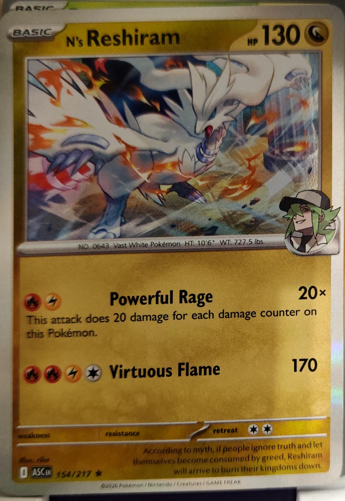 N's Reshiram - 116/159 - Holo - JOURNEY TOGETHER - Pokemon - Rare | AA01-7