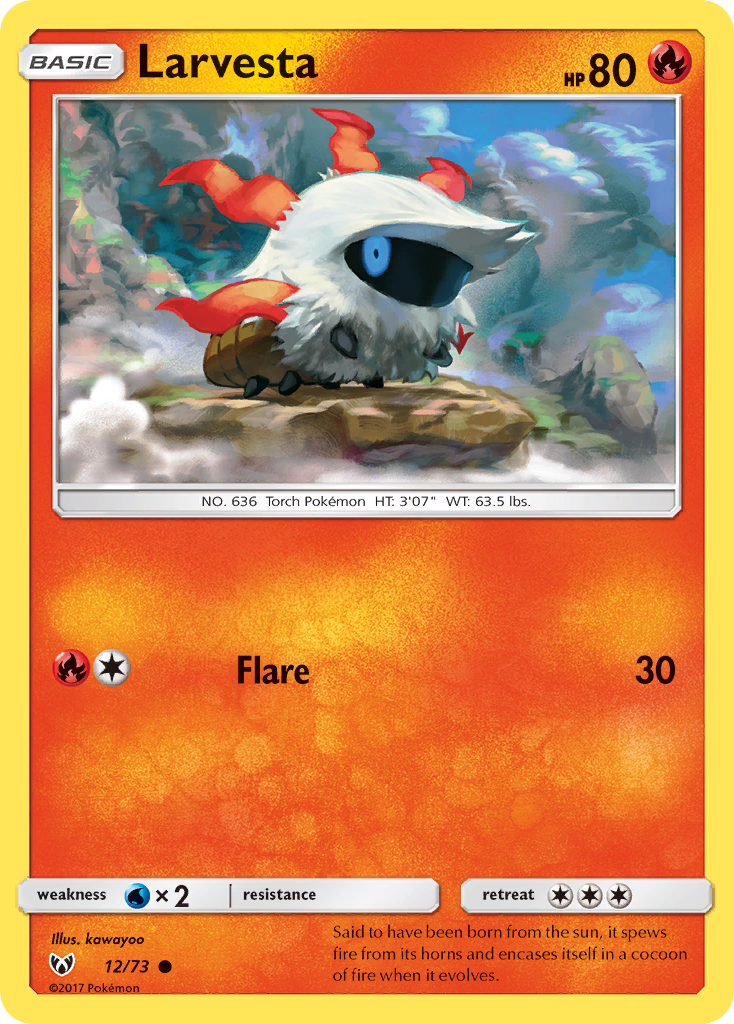 Larvesta - 12/73 - - SHINING LEGENDS - Pokemon - Common | AA67-47