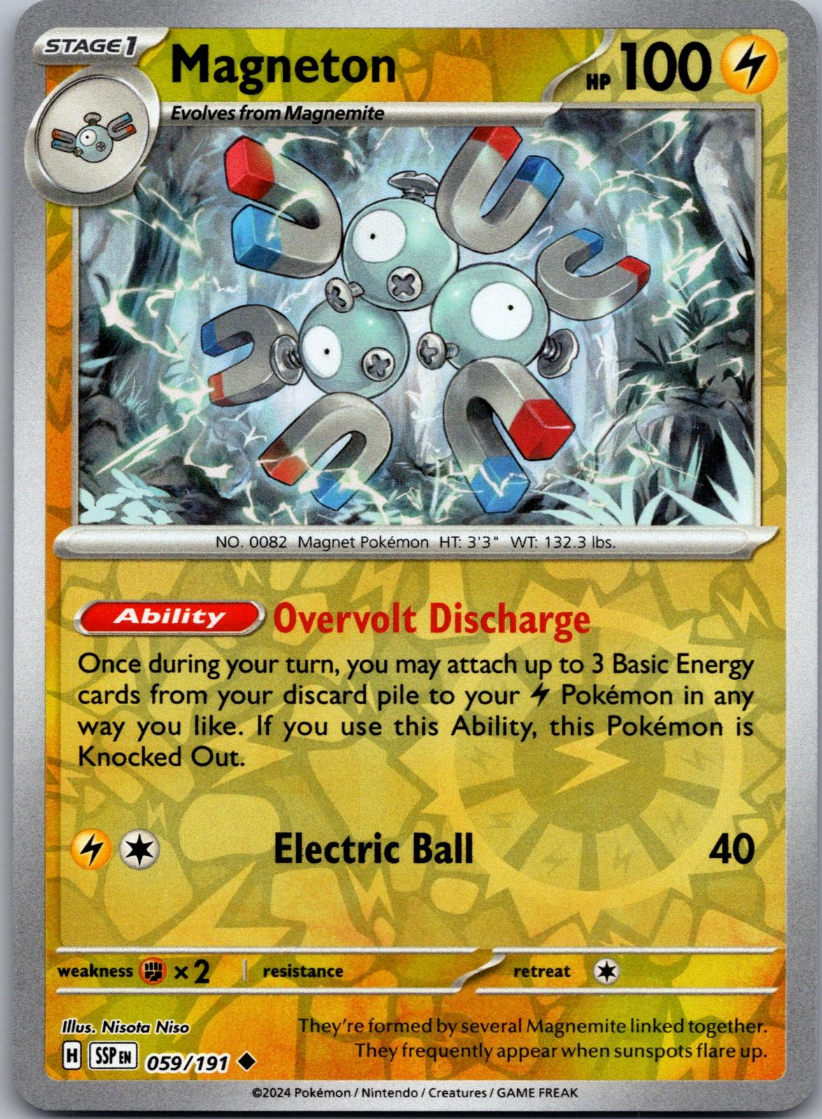 Magneton - 059/191 - Reverse Holo - SURGING SPARKS - Pokemon - | AA80-11