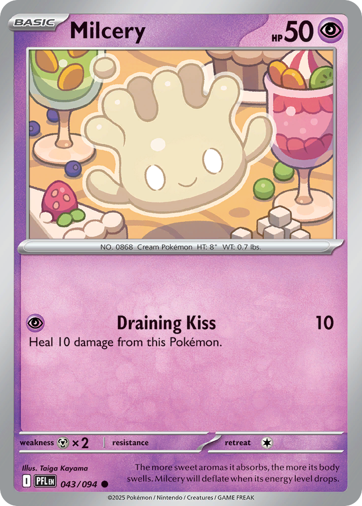 Milcery - 043/094 - - PHANTASMAL FLAMES - Pokemon - Common | AA45-34