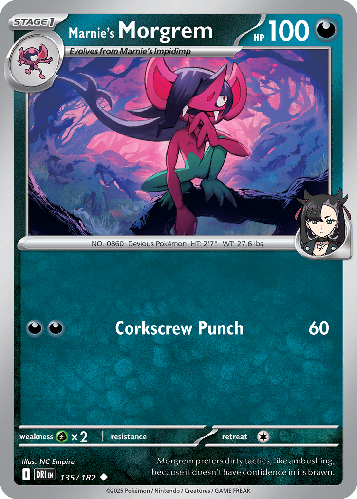Marnie's Morgrem - 135/182 - Reverse Holo - DESTINED RIVALS - Pokemon - | AA19-22