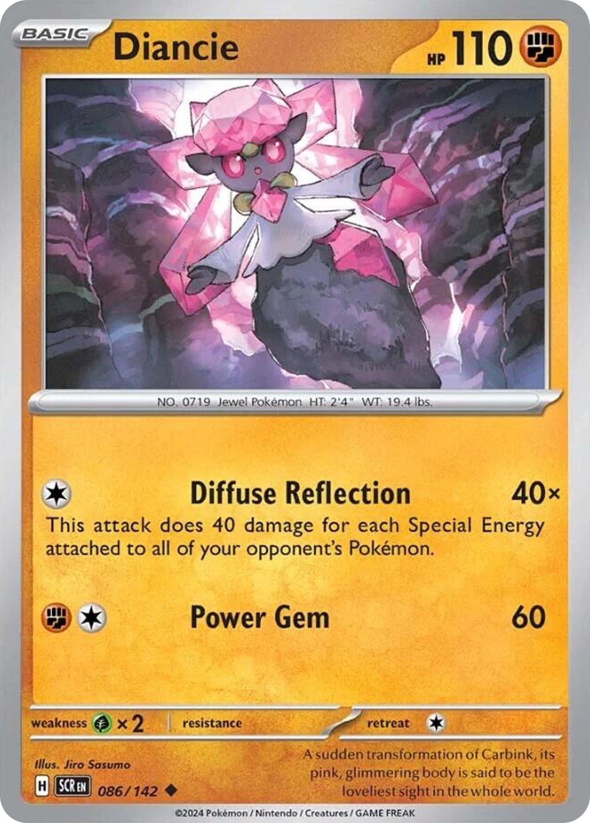 Diancie - 86/142 - - STELLAR CROWN - Pokemon - Uncommon | AA10-93