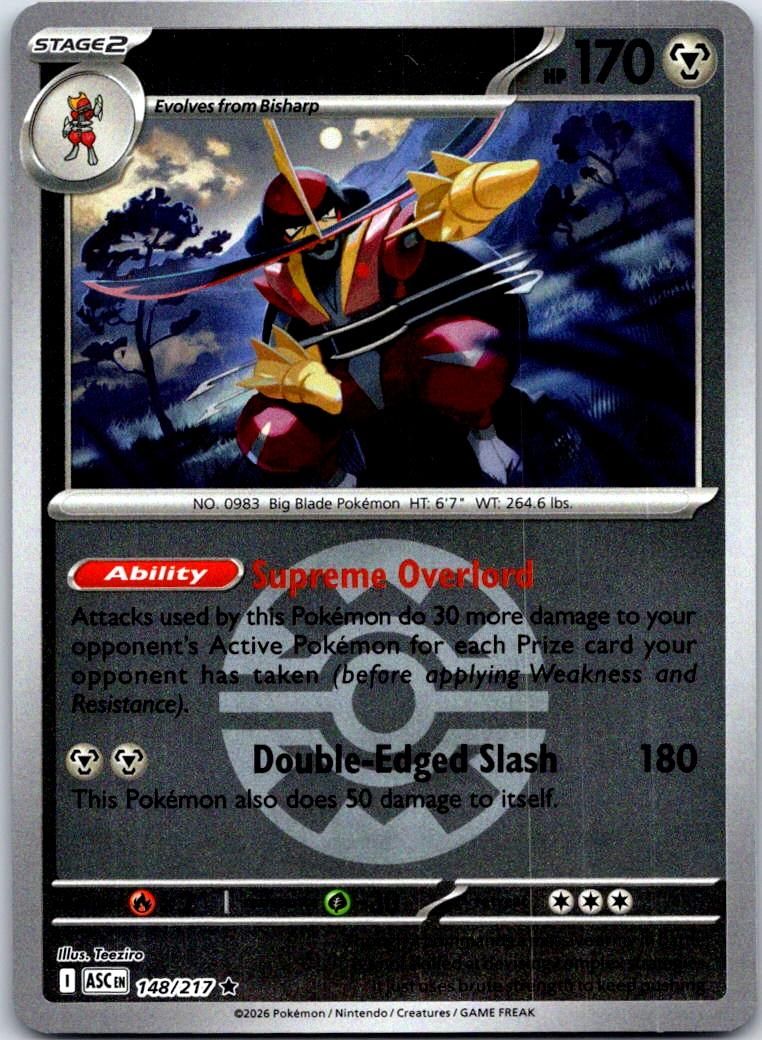 Kingambit (Quick Ball) - 148/217 - Reverse Holo - ASCENDED HEROES - Pokemon - | AA125-26