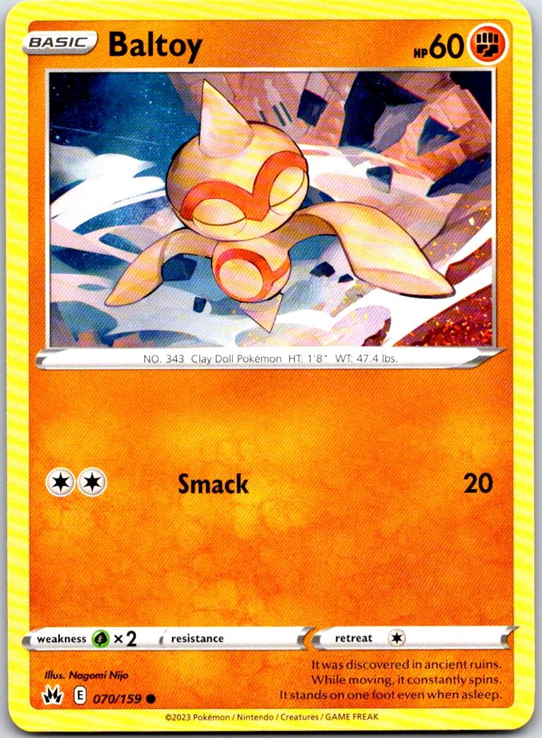 Baltoy - 070/159 - - CROWN ZENITH - Pokemon - Common | AA102-43