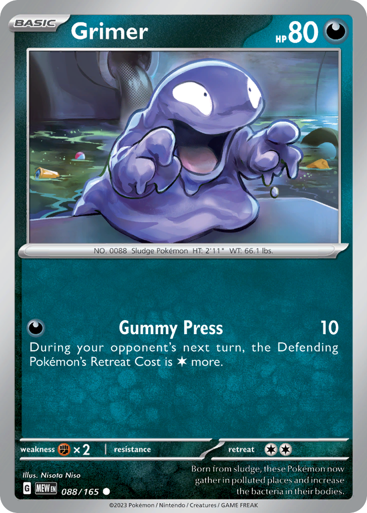 Grimer - 088/165 - Reverse Holo - 151 - Pokemon - Common | AA62-8