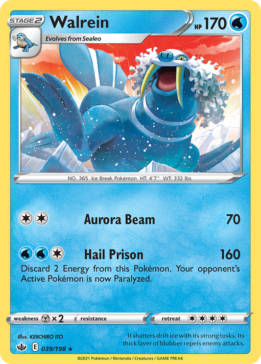 Walrein - 039/198 - Reverse Holo - CHILLING REIGN - Pokemon - Rare | AA56-8