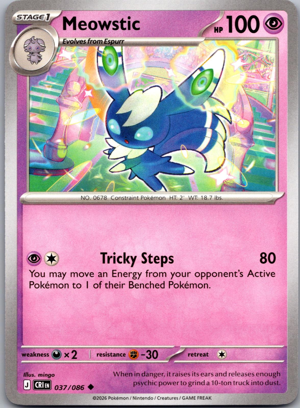 Meowstic - 037/086 - - CHAOS RISING - Pokemon - Uncommon | AA83-3