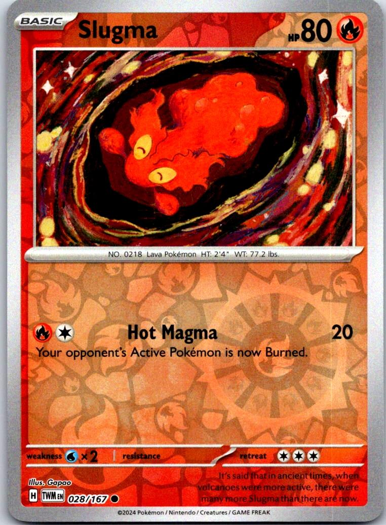 Slugma - 028/167 - Reverse Holo - TWILIGHT MASQUERADE - Pokemon - | AA126-39