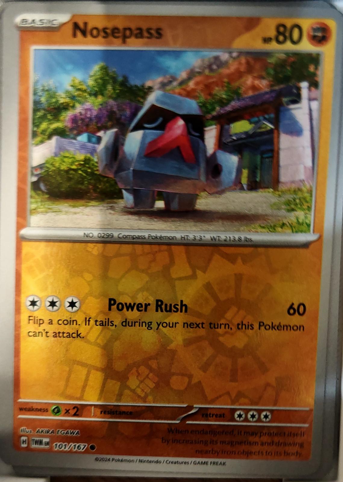 Nosepass - 101/167 - Reverse Holo - TWILIGHT MASQUERADE - Pokemon - | AA75-7