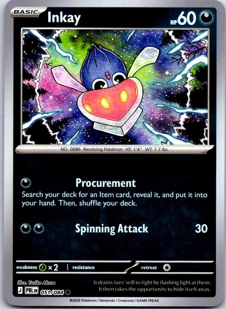 Inkay - 051/084 - Reverse Holo - PITCH BLACK - Pokemon - Common | AA124-29