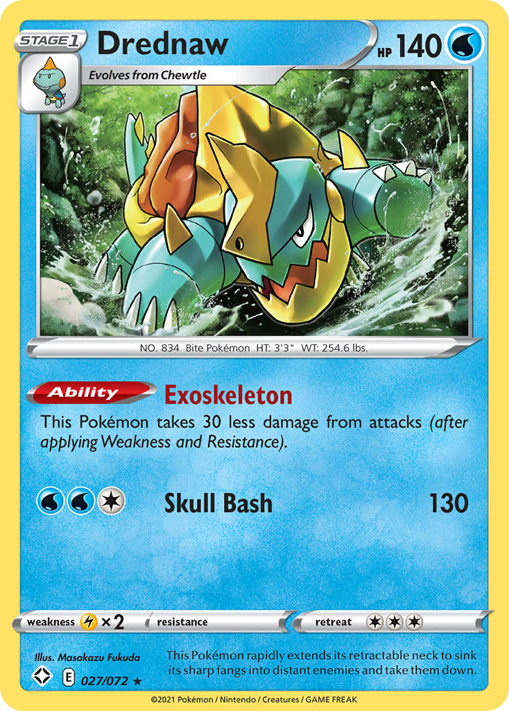 Drednaw - 027/072 - - SHINING FATES - Pokemon - Rare | AA67-20