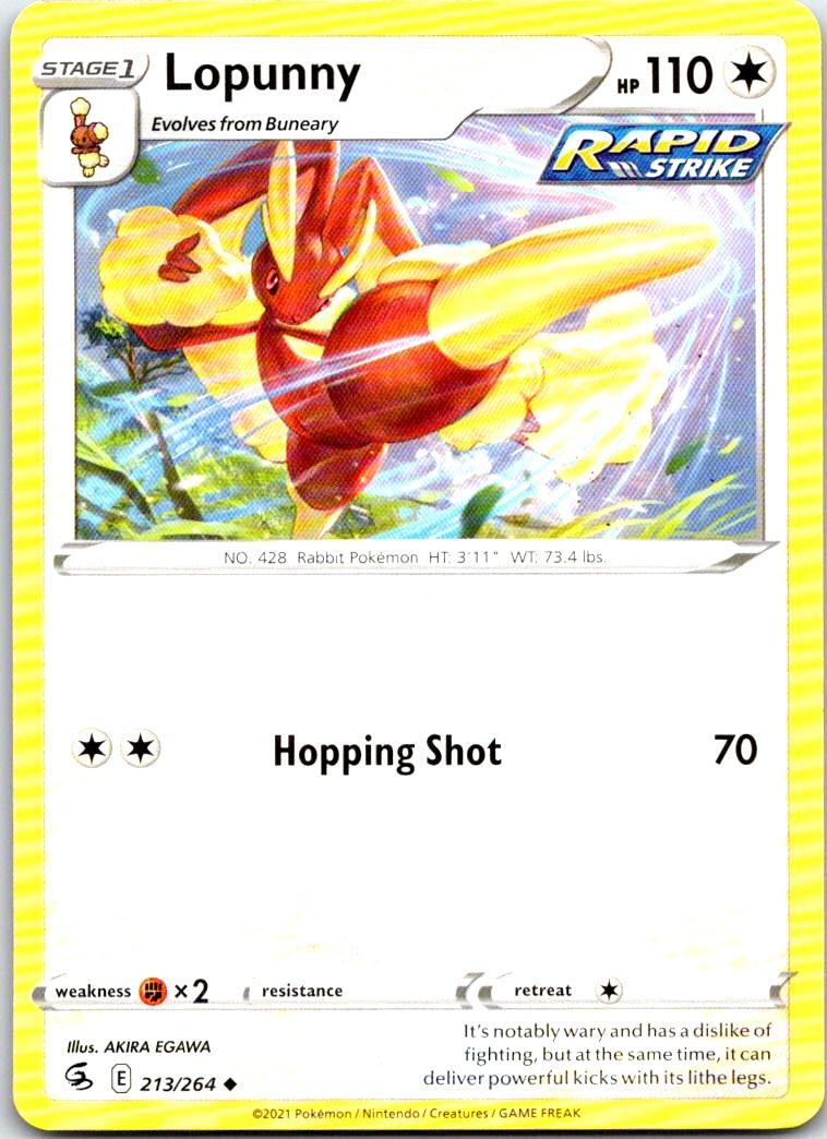 Lopunny - 213/264 - - FUSION STRIKE - Pokemon - Uncommon | AB39-2