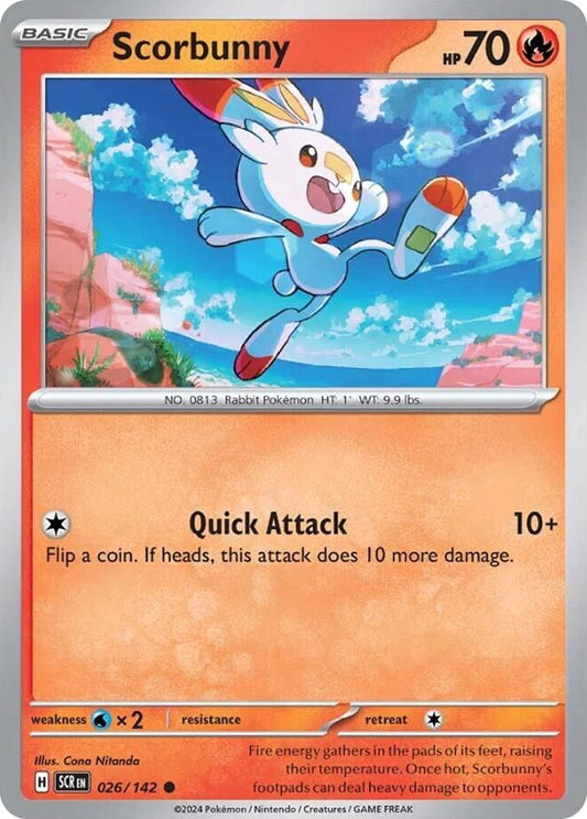 Scorbunny - 26/142 - - STELLAR CROWN - Pokemon - Common | AA45-57