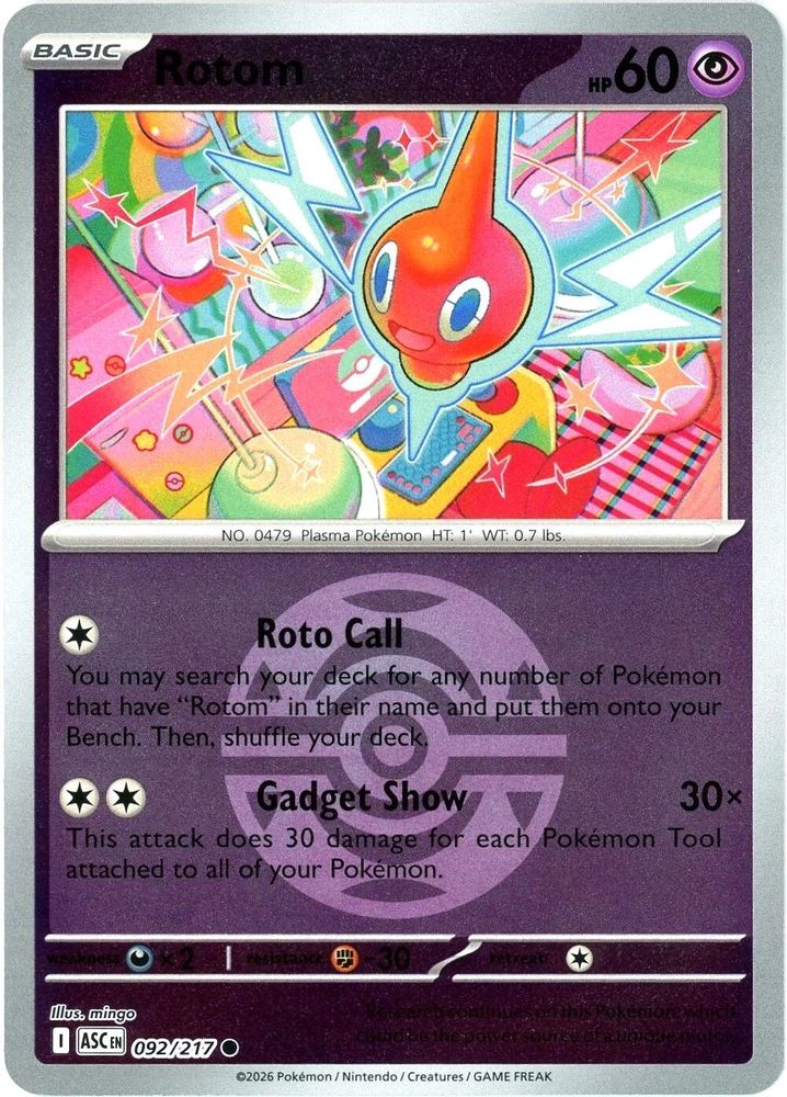 Rotom (Dusk Ball) - 092/217 - Reverse Holo - ASCENDED HEROES - Pokemon - | AA119-40