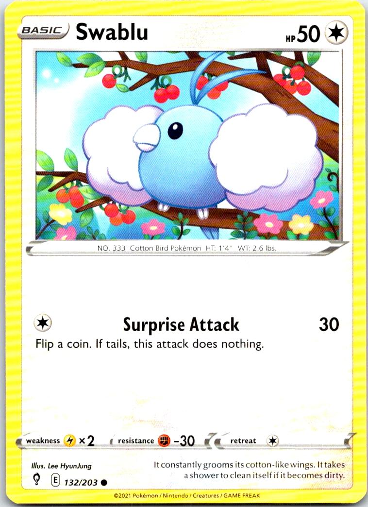 Swablu - 132/203 - - EVOLVING SKIES - Pokemon - Common | AB37-9