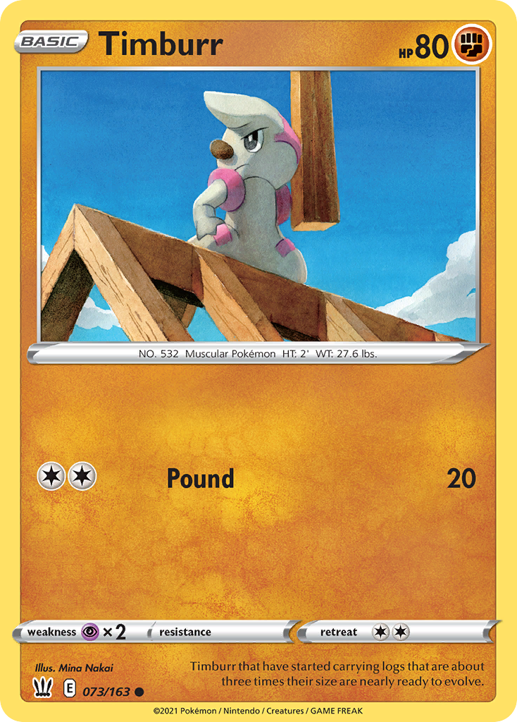 Timburr - 073/163 - - BATTLE STYLES - Pokemon - Common | AA73-43