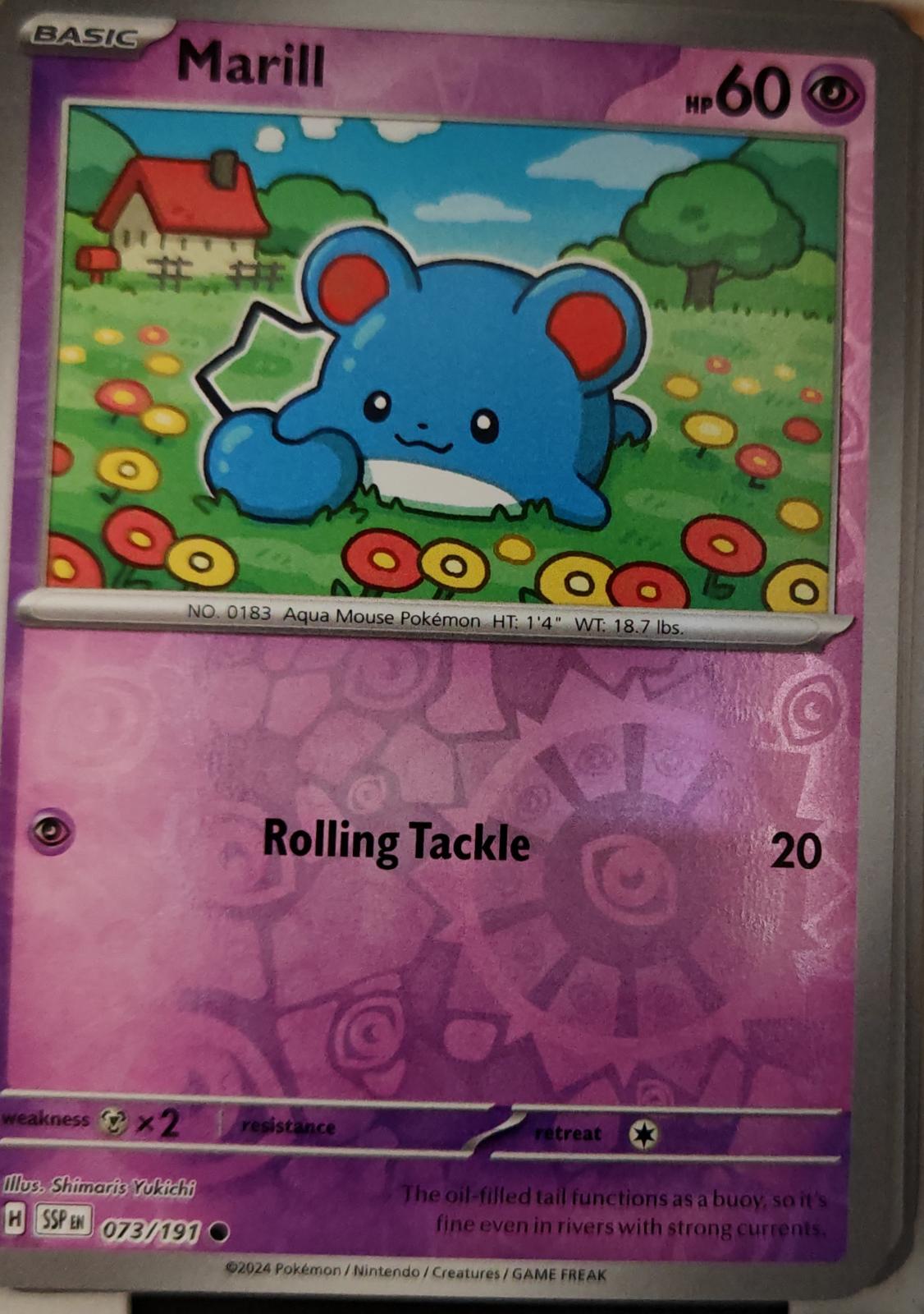 Marill - 073/191 - Reverse Holo - SURGING SPARKS - Pokemon - Common | AA19-18