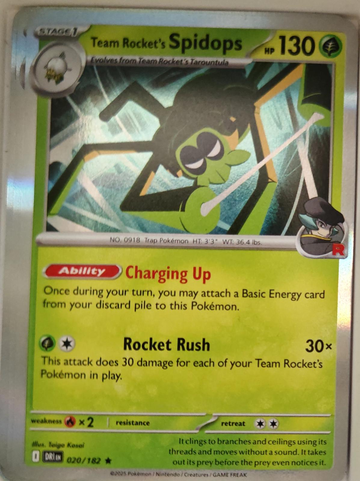 Team Rocket's Spidops - 020/182 - Holo - DESTINED RIVALS - Pokemon - | AA13-7