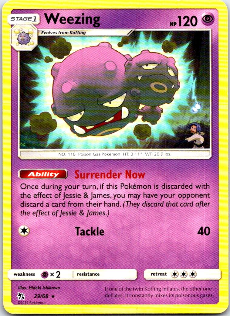 Weezing - 29/68 - - HIDDEN FATES - Pokemon - Rare | AB61-50