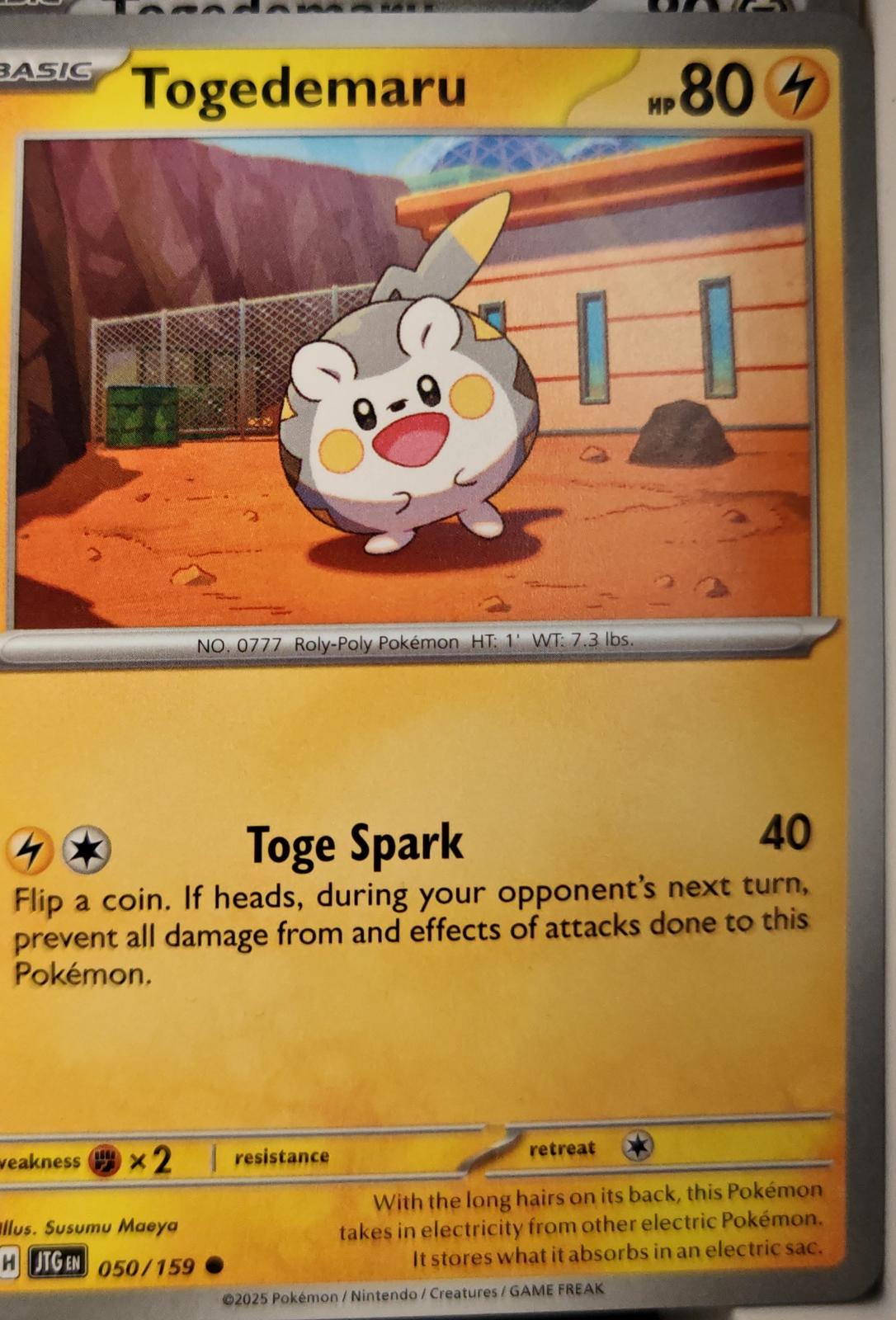 Togedemaru - 050/159 - - JOURNEY TOGETHER - Pokemon - Common | AA05-82