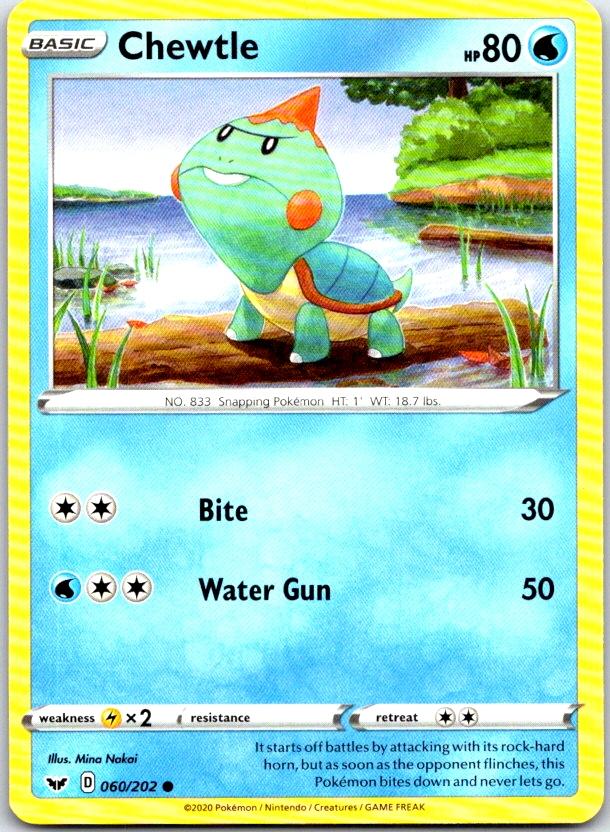 Chewtle - 060/202 - - SWORD & SHIELD - Pokemon - Common | AC16-48