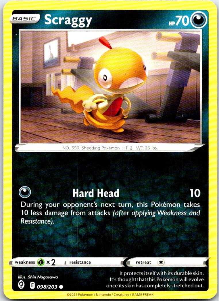 Scraggy - 098/203 - - EVOLVING SKIES - Pokemon - Common | AB37-25