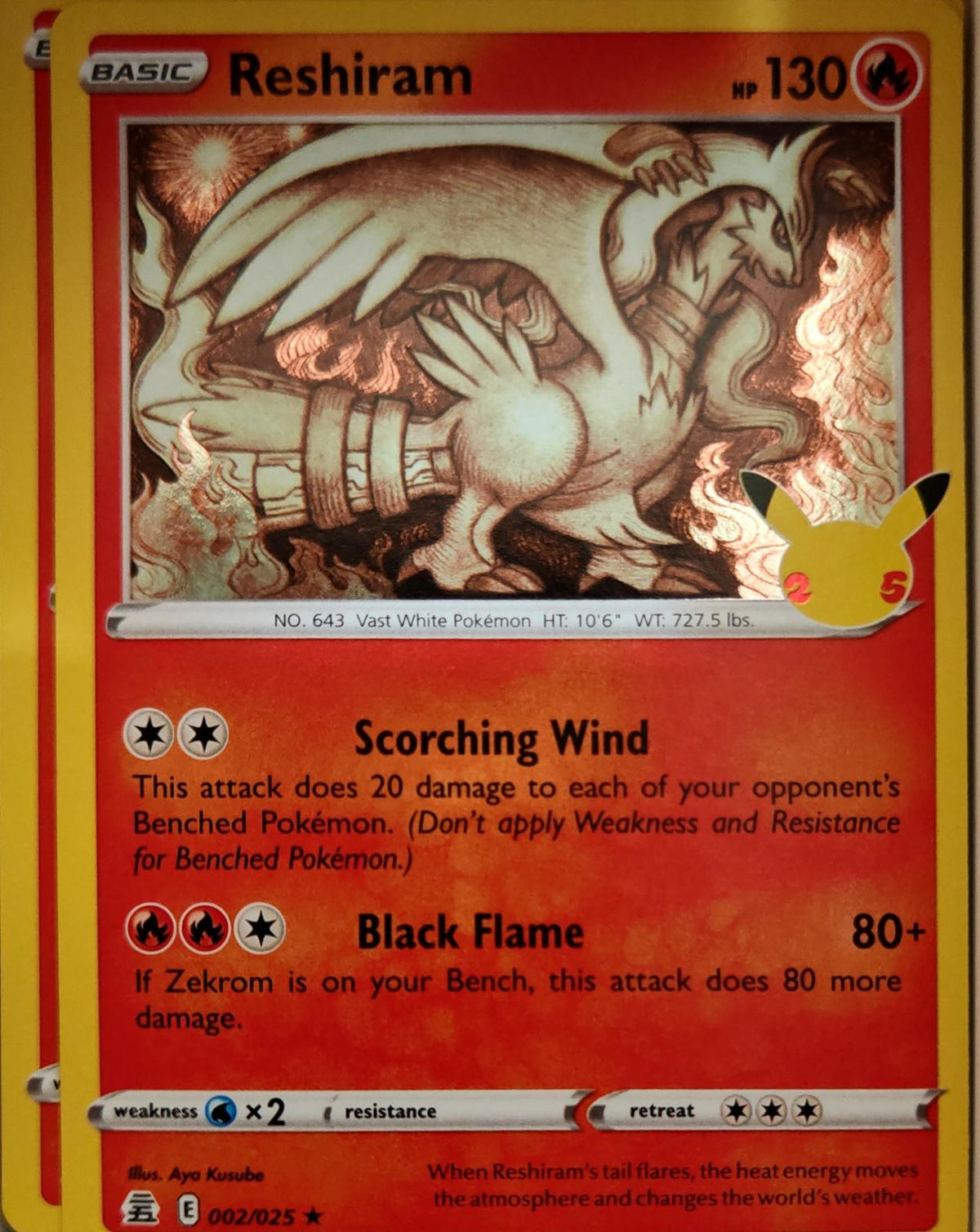 Reshiram - 002/025 - Holo - CELEBRATIONS - Pokemon - Rare | AA06-19