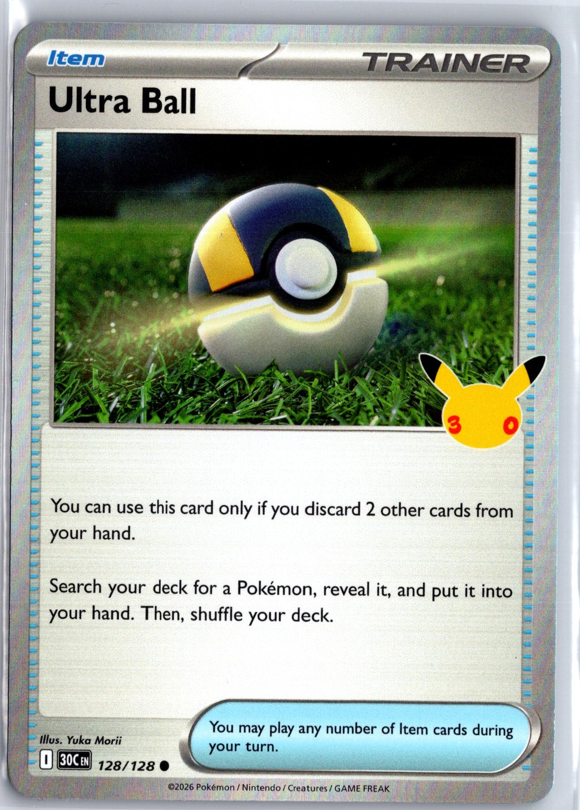Ultra Ball - 128/128 - Holo - ME: 30TH CELEBRATION - Pokemon - Common | AB05-42