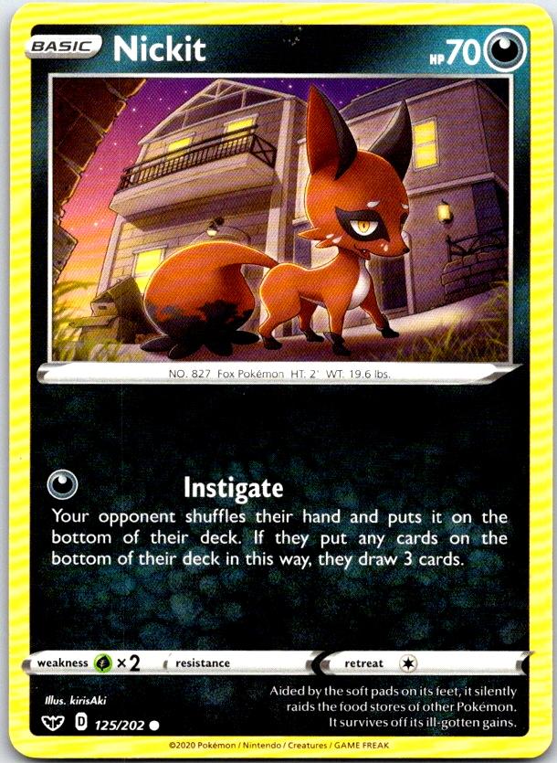 Nickit - 125/202 - - SWORD & SHIELD - Pokemon - Common | AC16-42