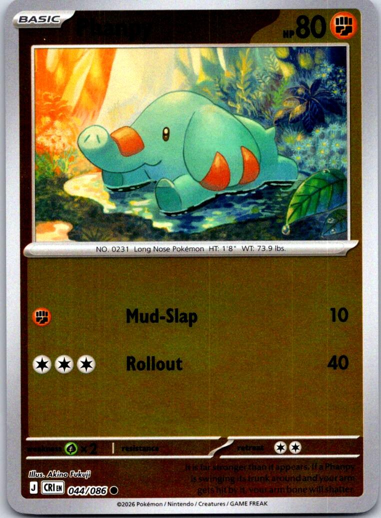 Phanpy - 044/086 - - CHAOS RISING - Pokemon - Common | AA127-44