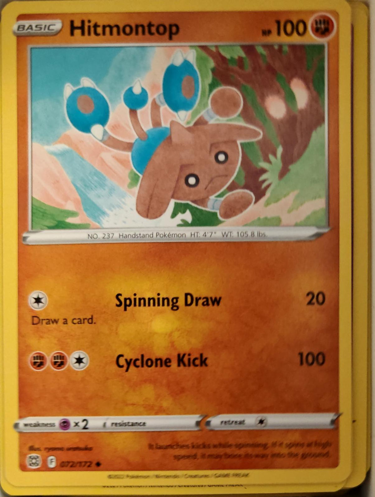 Hitmontop - 072/172 - - BRILLIANT STARS - Pokemon - Uncommon | AA21-46
