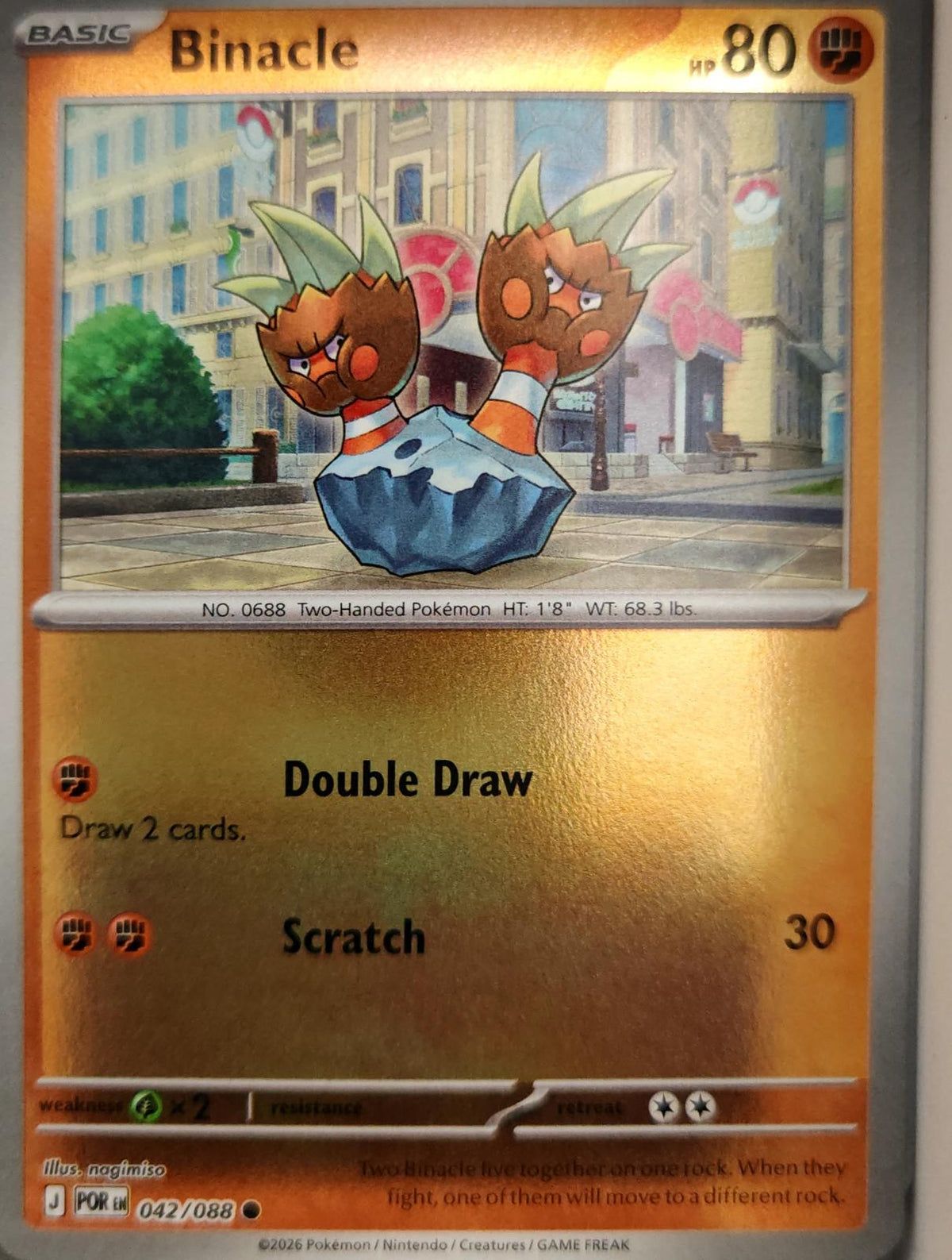 Binacle - 042/088 - Reverse Holo - PERFECT ORDER - Pokemon - Common | AA04-80