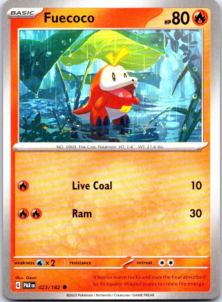 Fuecoco - 023/182 - - PARADOX RIFT - Pokemon - Common | AB27-3