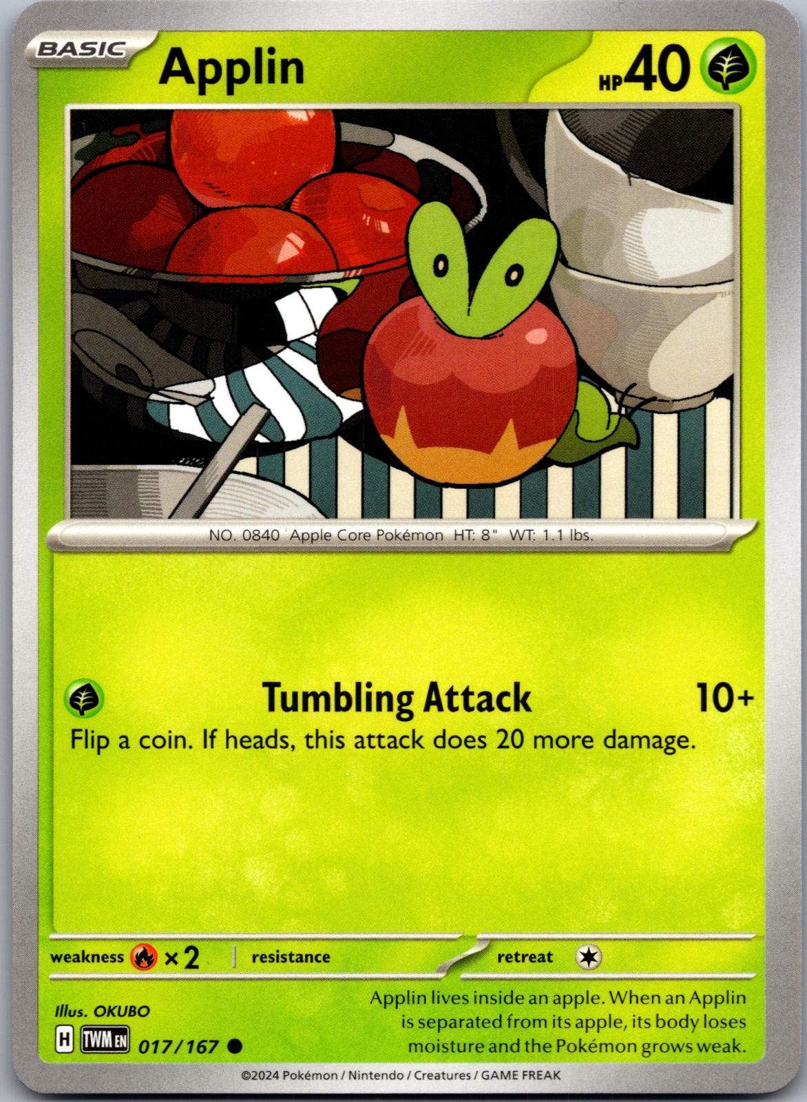 Applin - 017/167 - - TWILIGHT MASQUERADE - Pokemon - Common | AA88-22