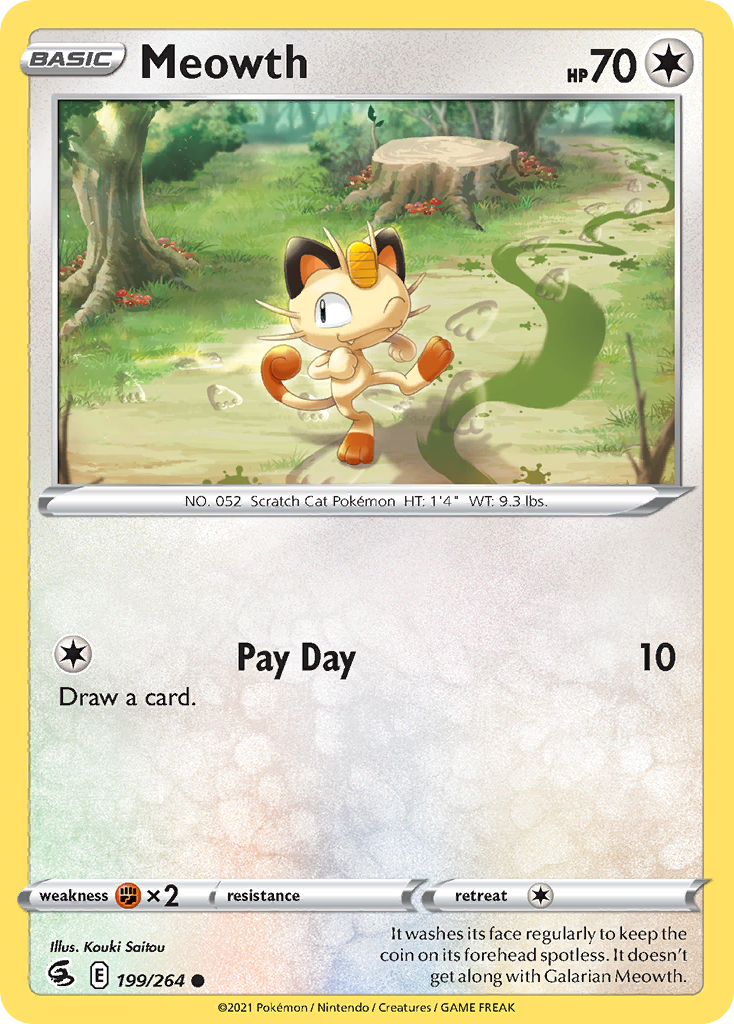 Meowth - 199/264 - - FUSION STRIKE - Pokemon - Common | AA21-40