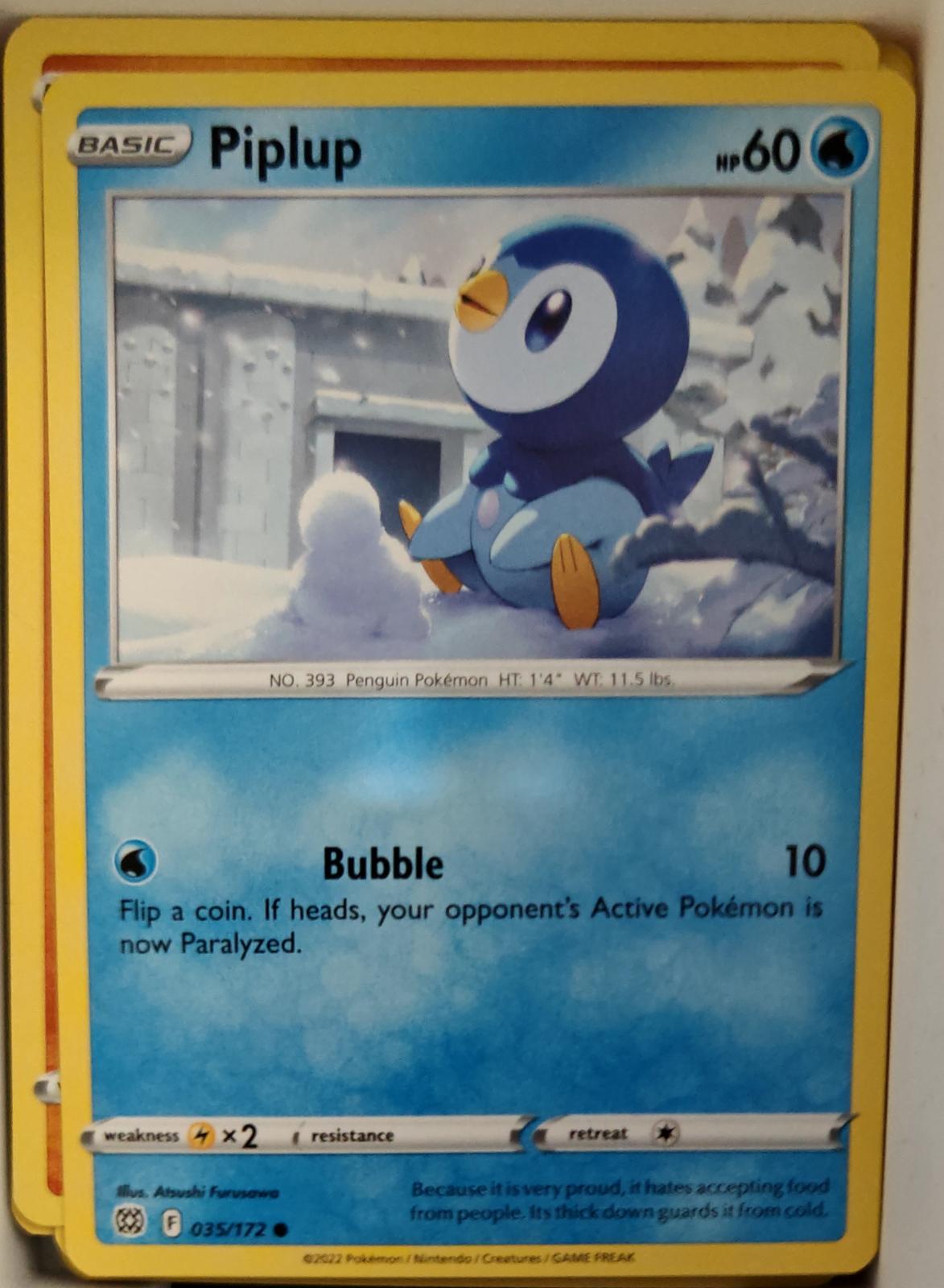 Piplup - 035/172 - - BRILLIANT STARS - Pokemon - Common | AA21-25
