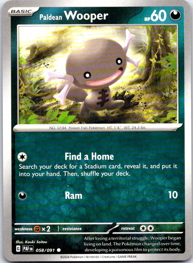 Paldean Wooper - 058/091 - - PALDEAN FATES - Pokemon - Common | AB24-2