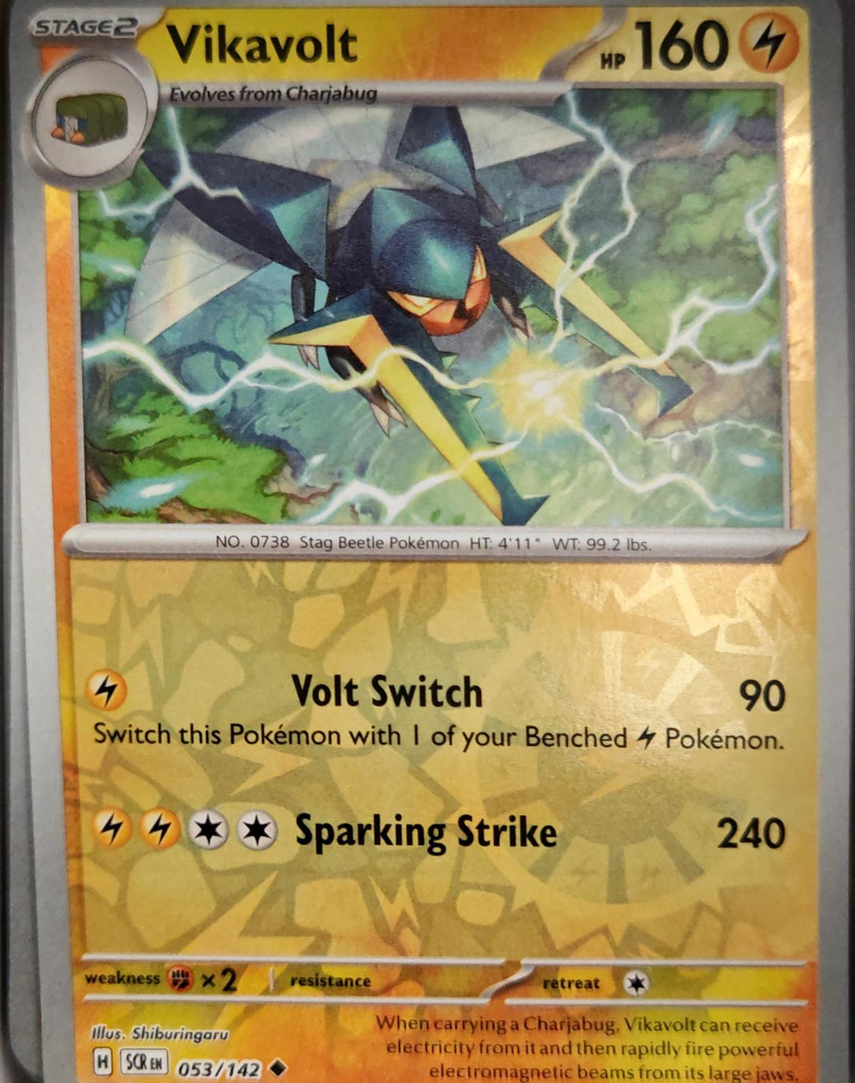 Vikavolt - 53/142 - Reverse Holo - STELLAR CROWN - Pokemon - Uncommon | AA04-32