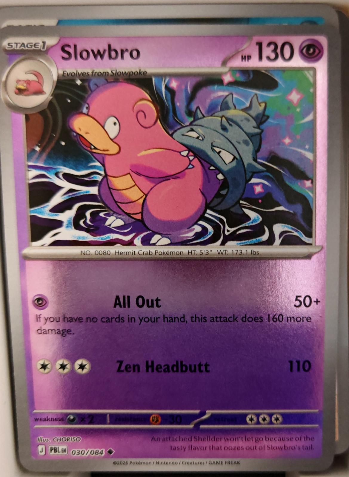 Slowbro - 030/084 - Reverse Holo - PITCH BLACK - Pokemon - Uncommon | AA25-57