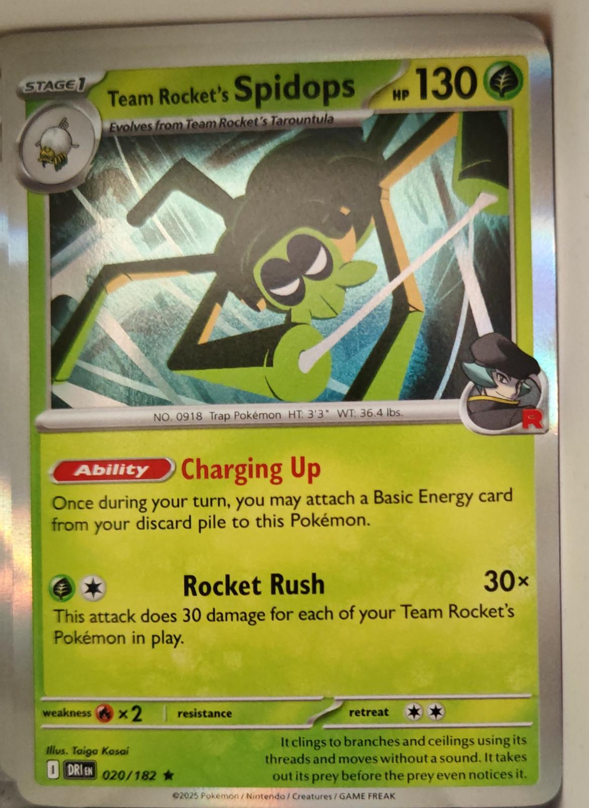 Team Rocket's Spidops - 020/182 - Holo - DESTINED RIVALS - Pokemon - | AA13-23
