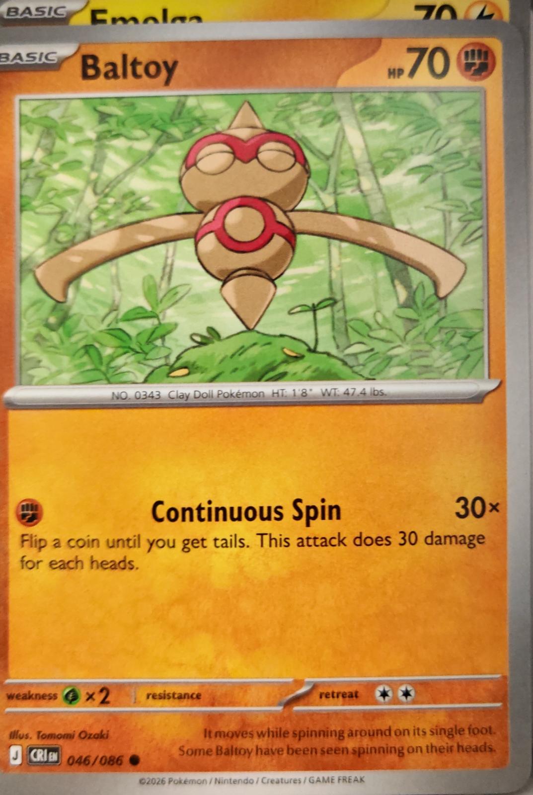 Baltoy - 046/086 - - CHAOS RISING - Pokemon - Common | AA08-90