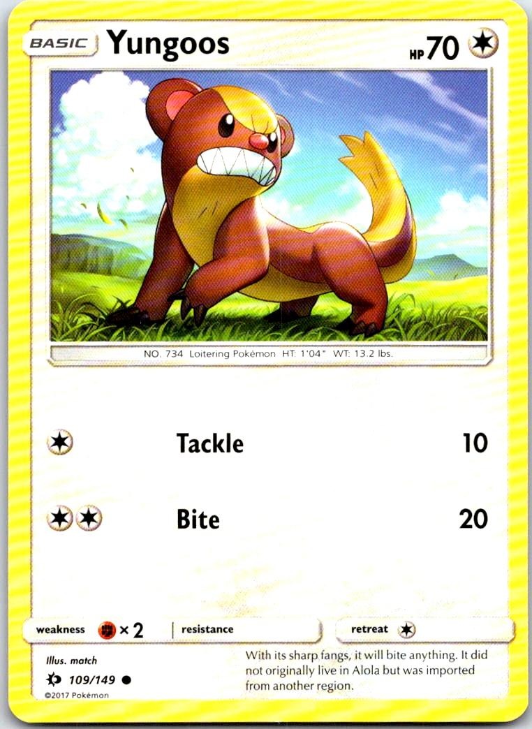 Yungoos - 109/149 - - SM BASE SET - Pokemon - Common | AB96-22