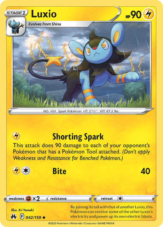 Luxio - 042/159 - Reverse Holo - CROWN ZENITH - Pokemon - Uncommon | AA20-31