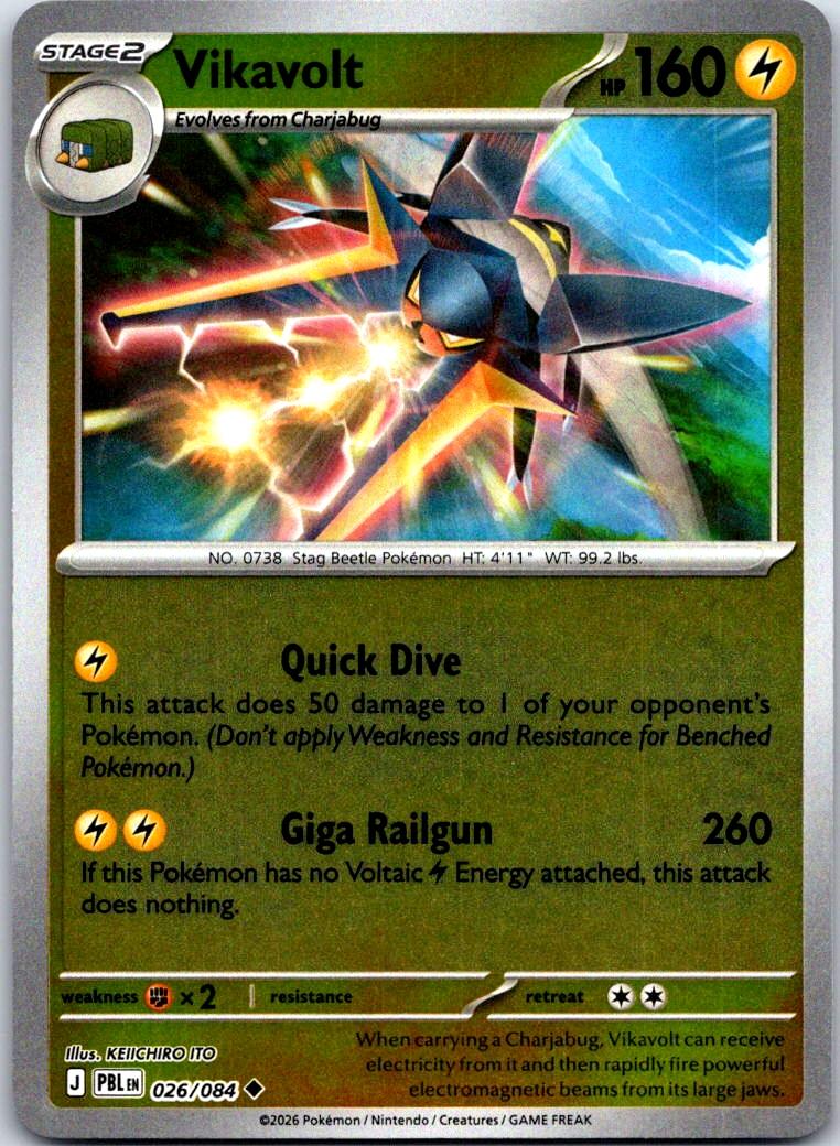 Vikavolt - 026/084 - - PITCH BLACK - Pokemon - Uncommon | AA127-13