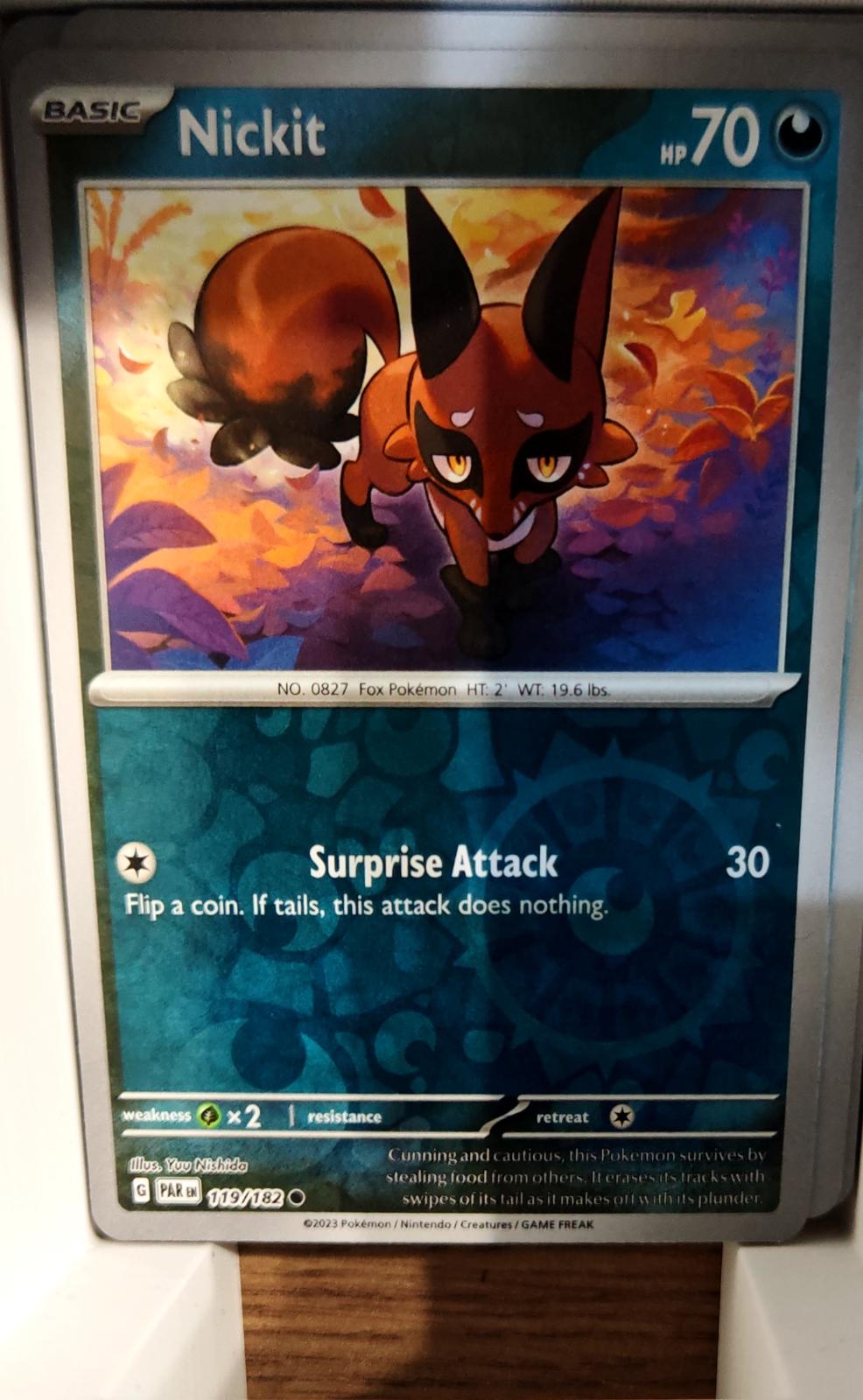 Nickit - 119/182 - Reverse Holo - PARADOX RIFT - Pokemon - Common | AA72-33