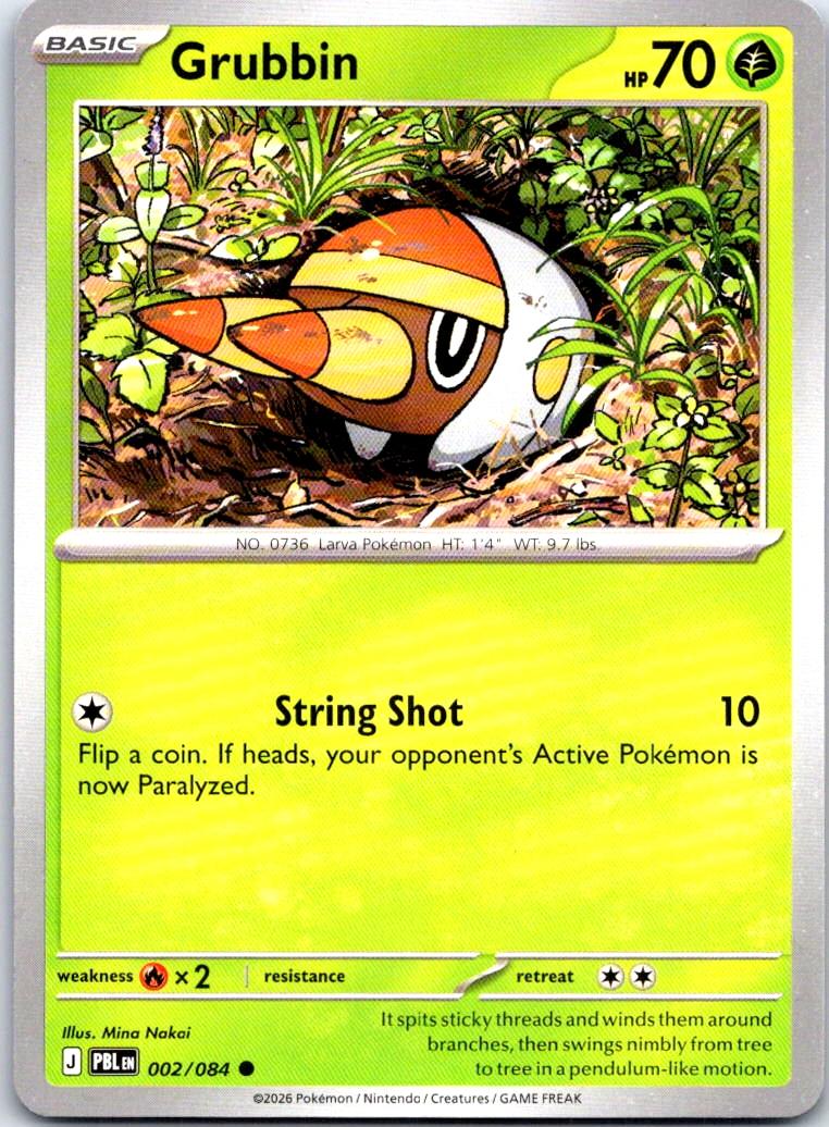 Grubbin - 002/084 - - PITCH BLACK - Pokemon - Common | AB26-24
